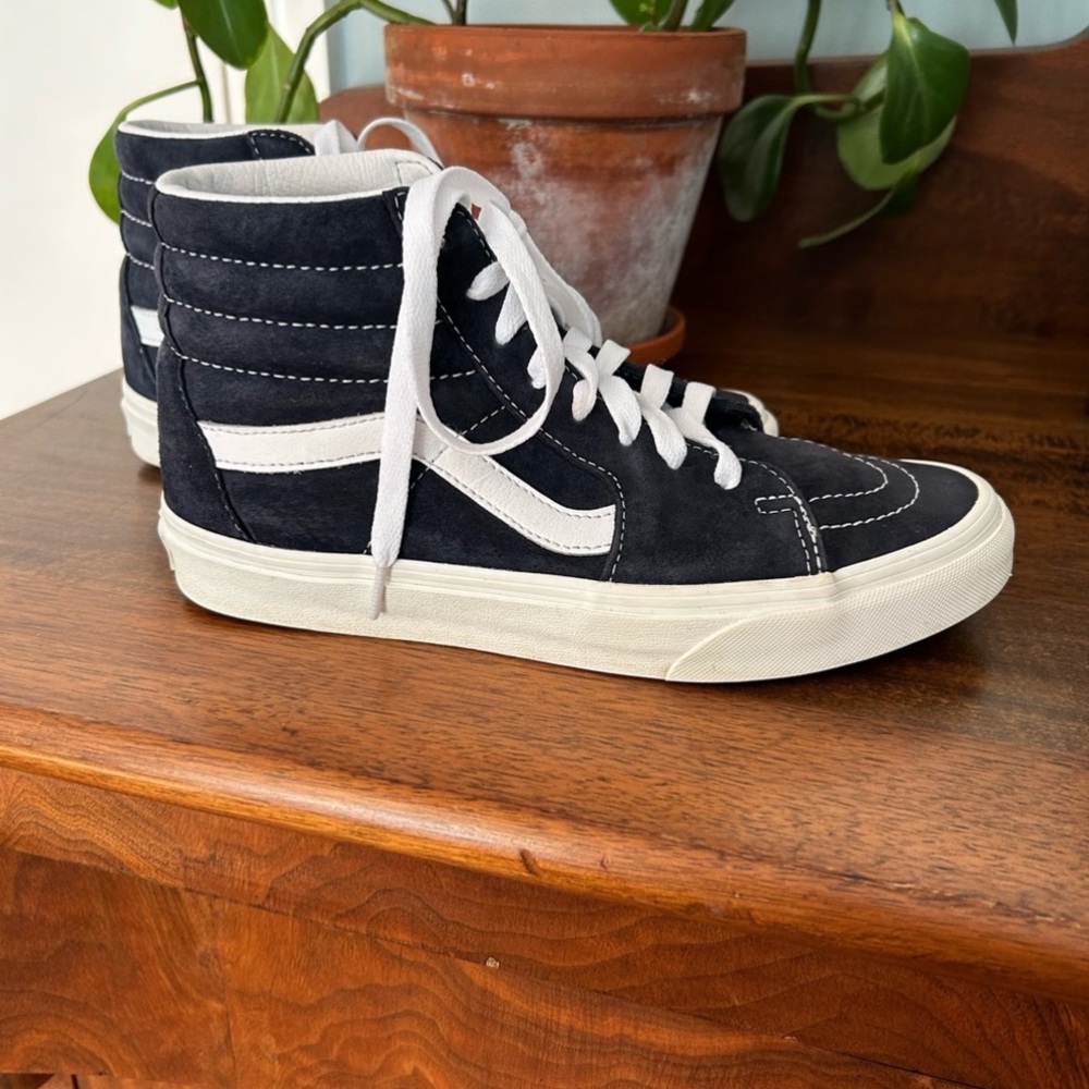 Vans SK8-Hi Skate Shoes Iconic High-top Suede/Leather in Deep Navy, Unisex - Picture 5 of 13
